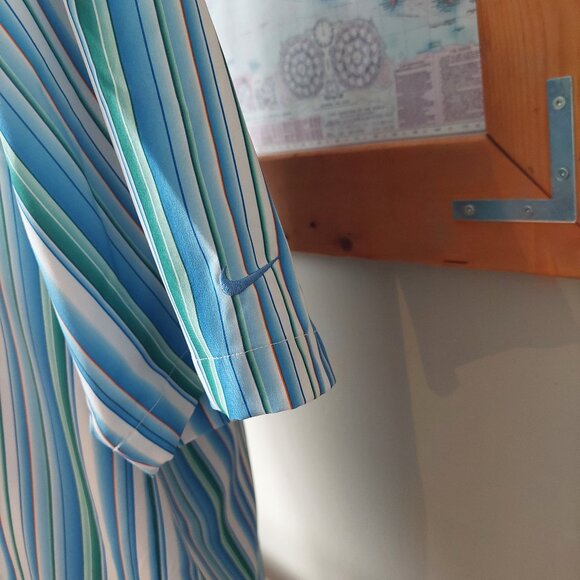 Nike Golf Dri Fit Striped Short Sleeved Button Front Shirt Men's Large - Picture 4 of 11